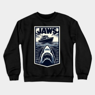 JAWS Shark / Boat Design Crewneck Sweatshirt